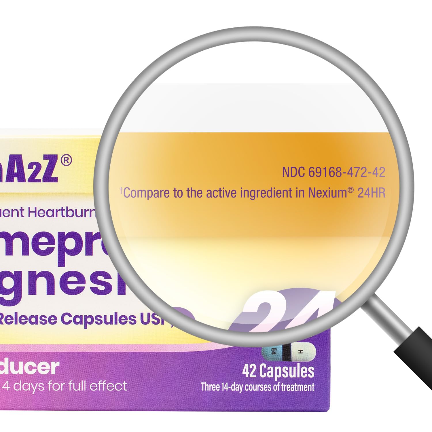 HealthA2Z® Esomeprazole Magnesium | Acid Reducer | 20mg | Delayed-Released Capsules USP | 24 Hours | Treats Frequent Heartburn (42 Counts) — Amazon image 4