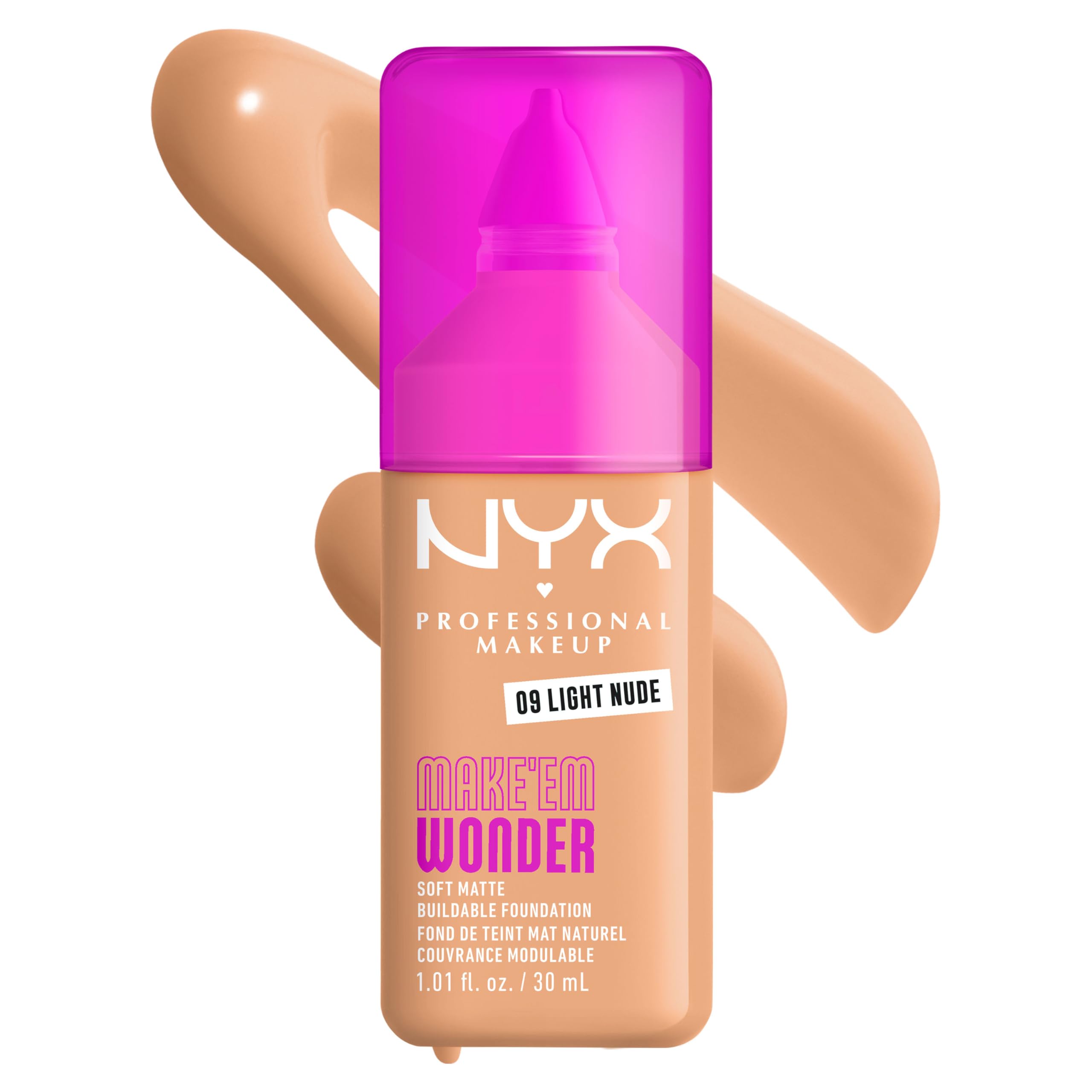NYX Professional Makeup Make EM Wonder Liquid Foundation 30 ml, 09 Light Nude
