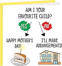 Mothers Day Card Funny Mother's Day Cards For Mum Joke Mothers Day Card's From Son or Daughter Favourite Child
