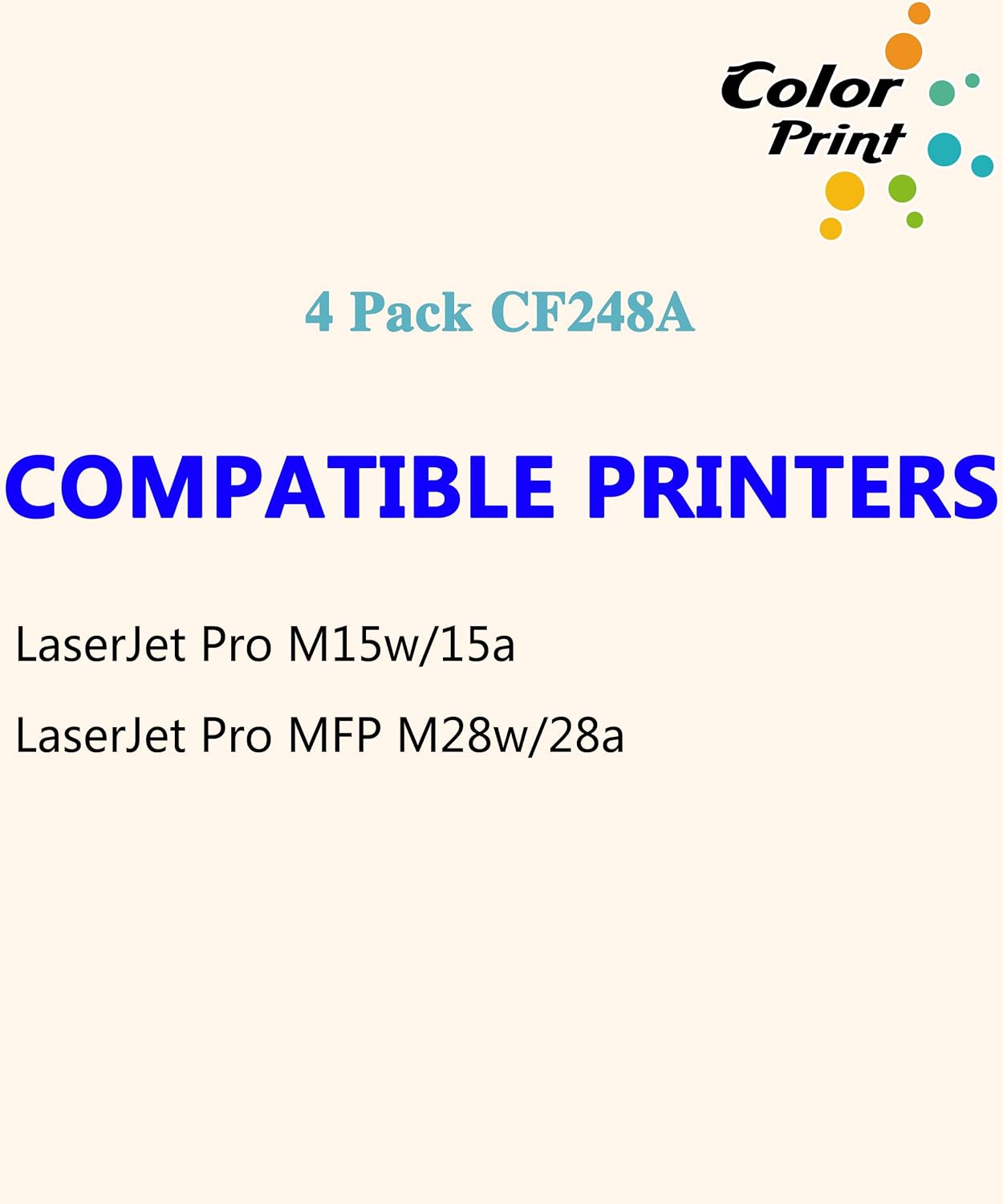 🔥 4-Pack ColorPrint Compatible CF248A Toner Cartridge Replacement for HP 48A 248A Work with Pro M15W M15A M16A M16W MFP M29W M29A M28W M28A Printer (Black) Authentic Crazy Deals 4-Pack ColorPrint Compatible CF248A Toner Cartridge Replacement for HP 48A 248A Work with Pro M15W M15A M16A M16W MFP M29W M29A M28W M28A Printer (Black)