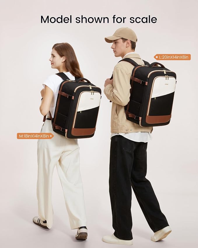 Mochila para portátil LOVEVOOK para mujer 40L beige miniatura 7