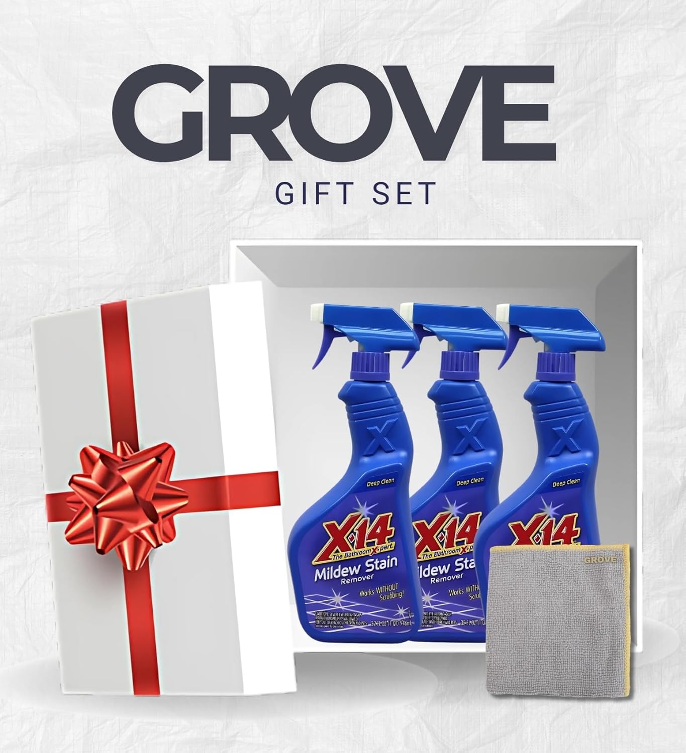 3x x14 Professional Instant Stain Remover Bundle with Microfiber Towel – No-Scrub Formula for Removing Stains on Hard Surfaces, Tile, Grout, and Vinyl – Gift Set (4 Items)