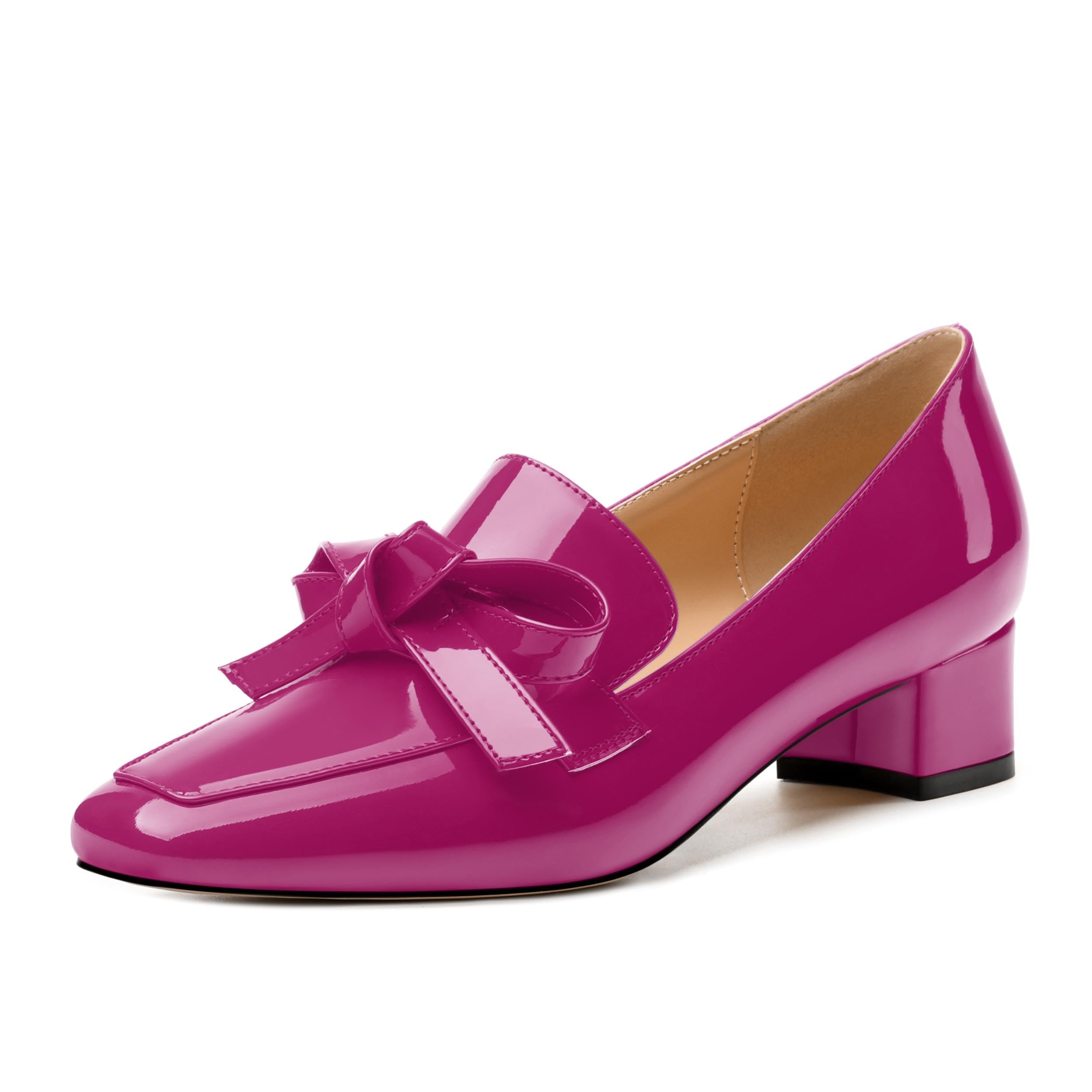 Womens Loafer with Heel, Comfortable Chunky Heels for Women, Loafers Shoes with Bowknot Womens Bunion Dress Shoes