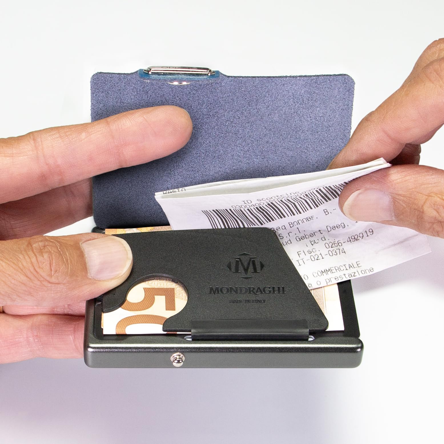 Mini Wallet aus Premium-Nappaleder – Schlankes, Leichtes Kreditkartenetui mit RFID-Schutz für Herren & Damen – Kompakt, Elegant. BLAU