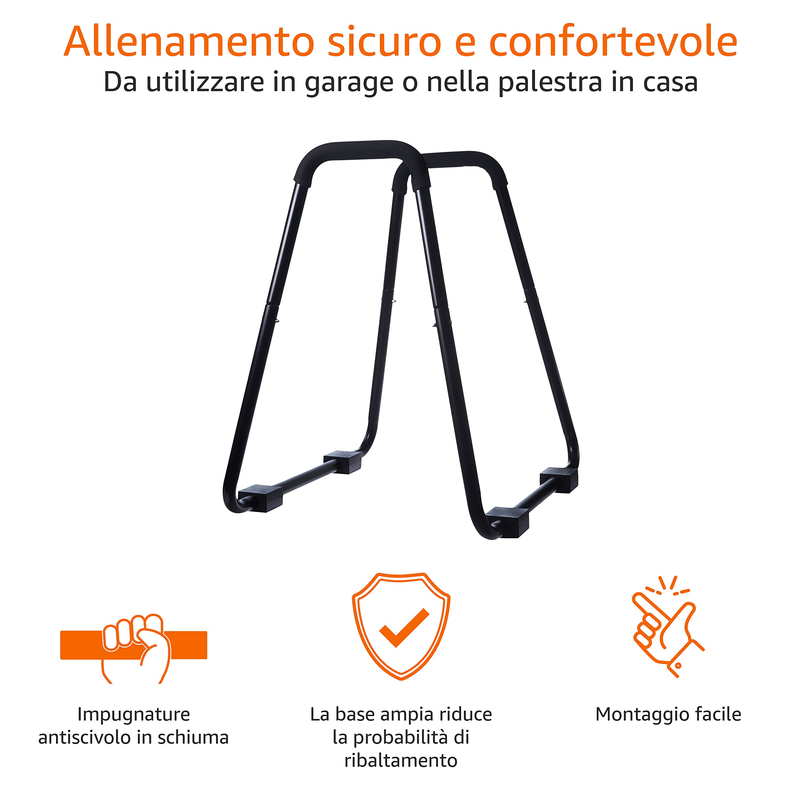 Amazon Basics Dip Barra fitness - 87 x 82,5 x 97,5 cm, nero