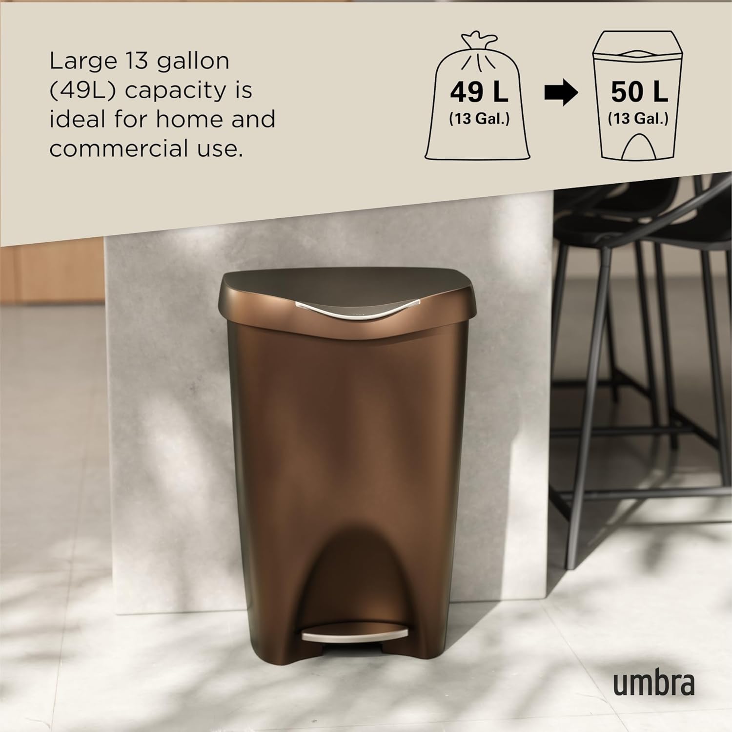 Umbra Brim Step On Trash Can