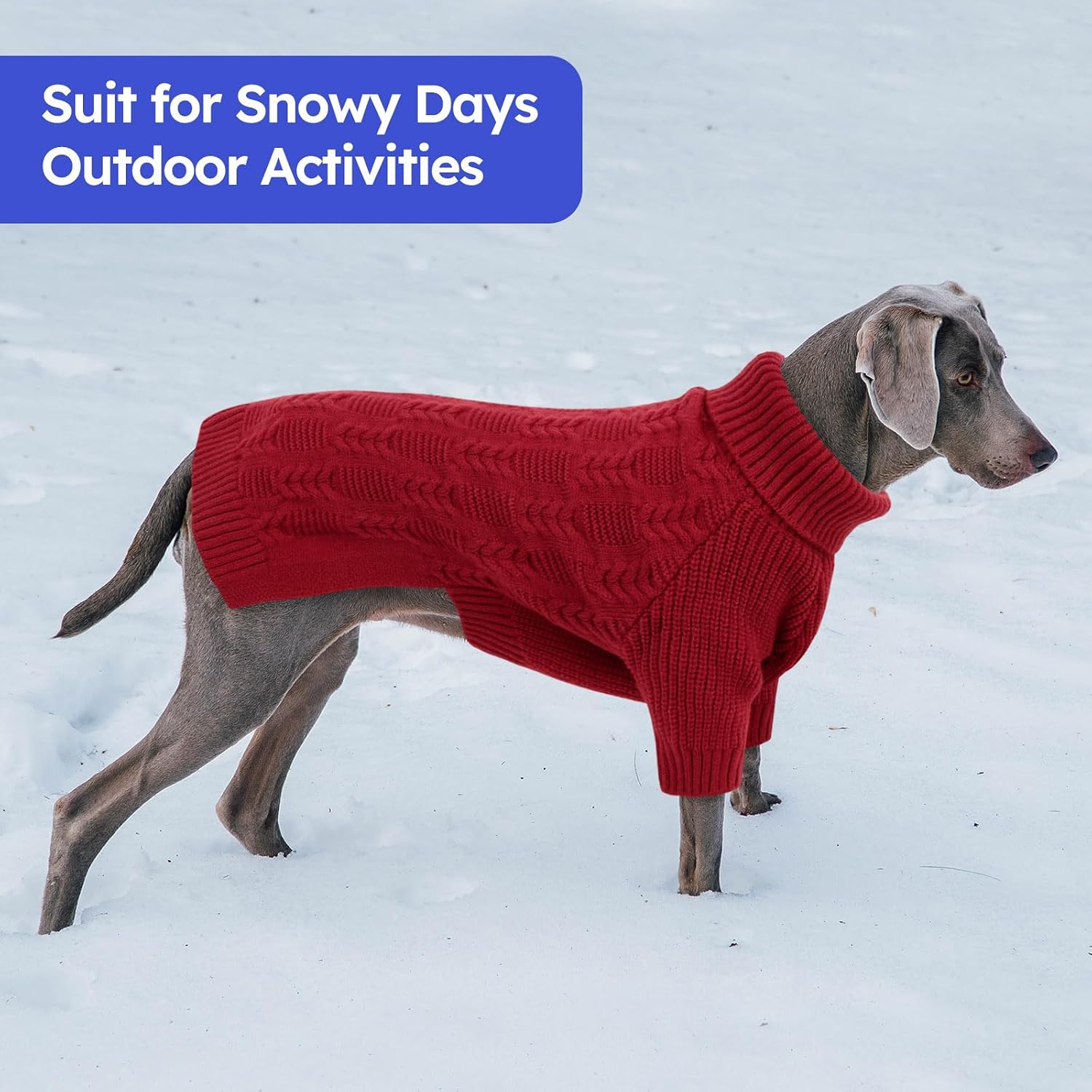 ASENKU XXXL Dog Sweaters for Large Dog Girls Boys, Pullover Turtleneck Knitted Big DoggieSweatershirt for Female Male, Doberman Great Dane Sweater for Extra-Large Breed Dogs, Red 3XL