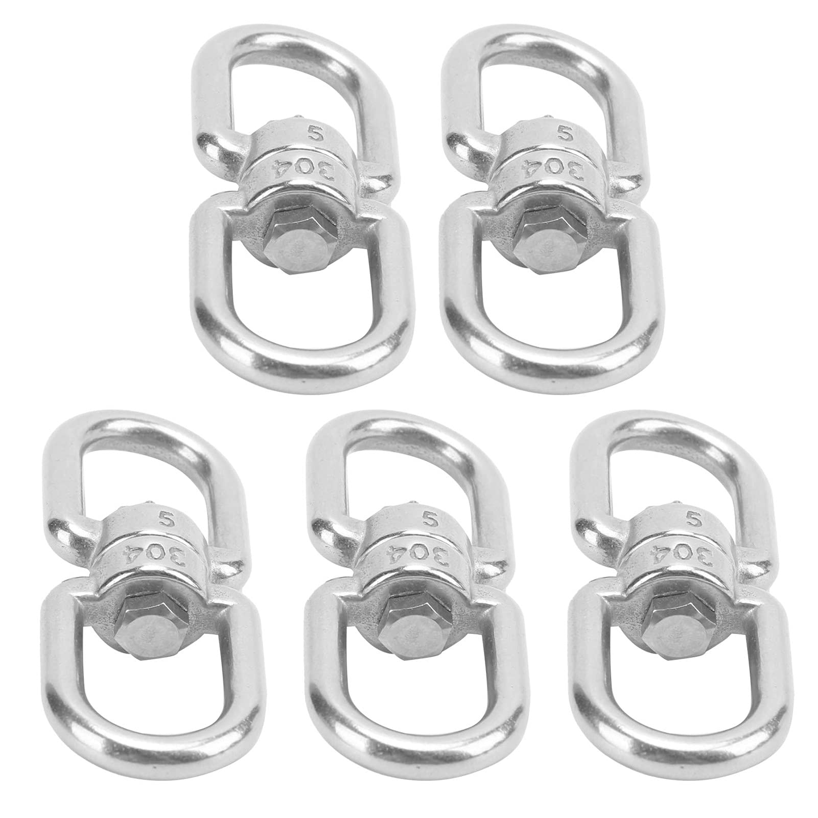 Lot De 4 Manilles Pivotantes M5 Inox 304 – Anneau En 8 Double Rotation 360° Anti-nœud