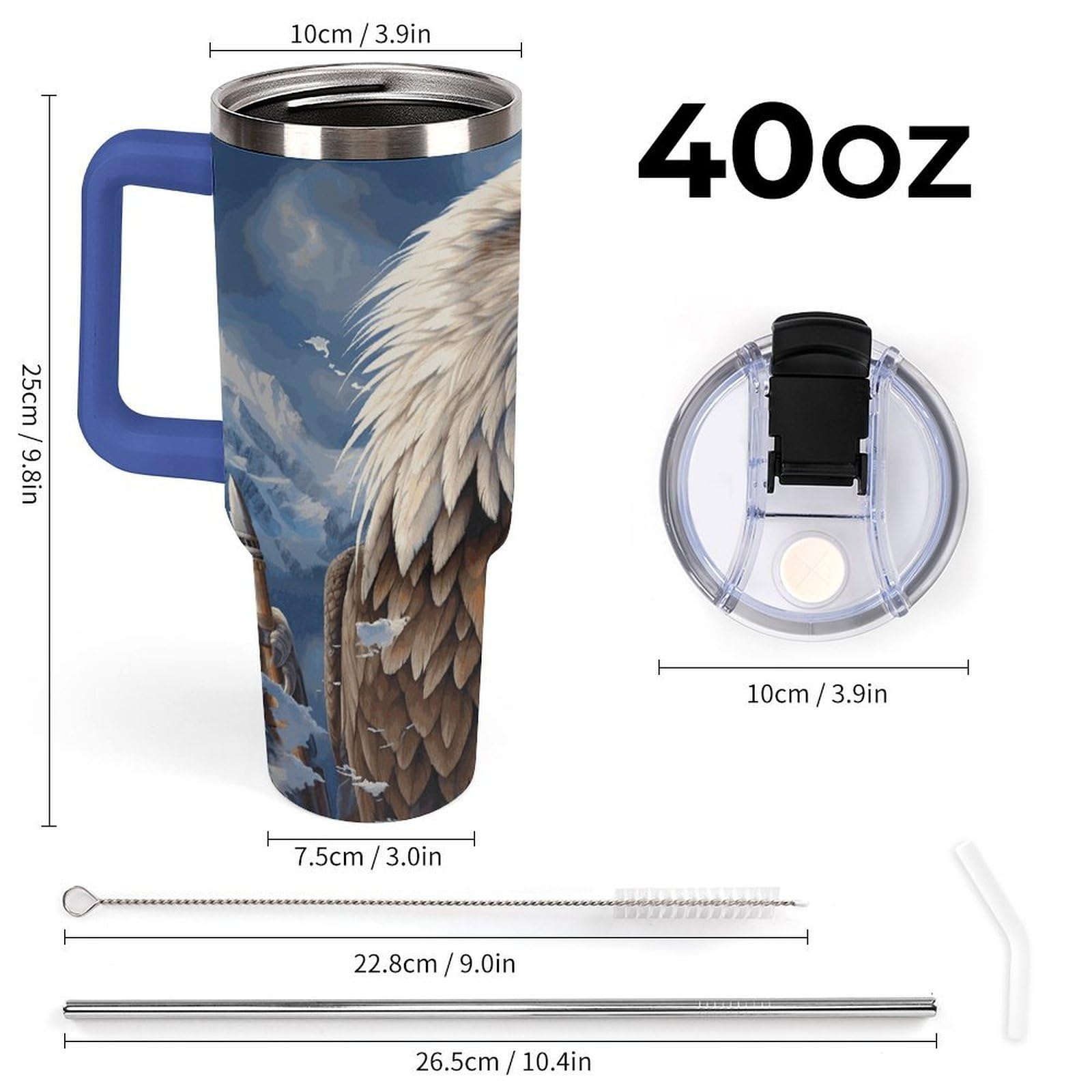 Autobecher aus 304 Edelstahl, mit Strohhalm und auslaufsicherem Deckel, großes Fassungsvermögen, vakuumisolierter Reisebecher für Auto-Becherhalter, 1,2 l
