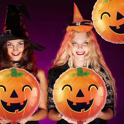 Miniatura 7 de Globos de calabaza de Halloween, globos de aluminio de calabaza para fiesta temática de calabaza, suministros de fiesta de cumpleaños, decoraciones
