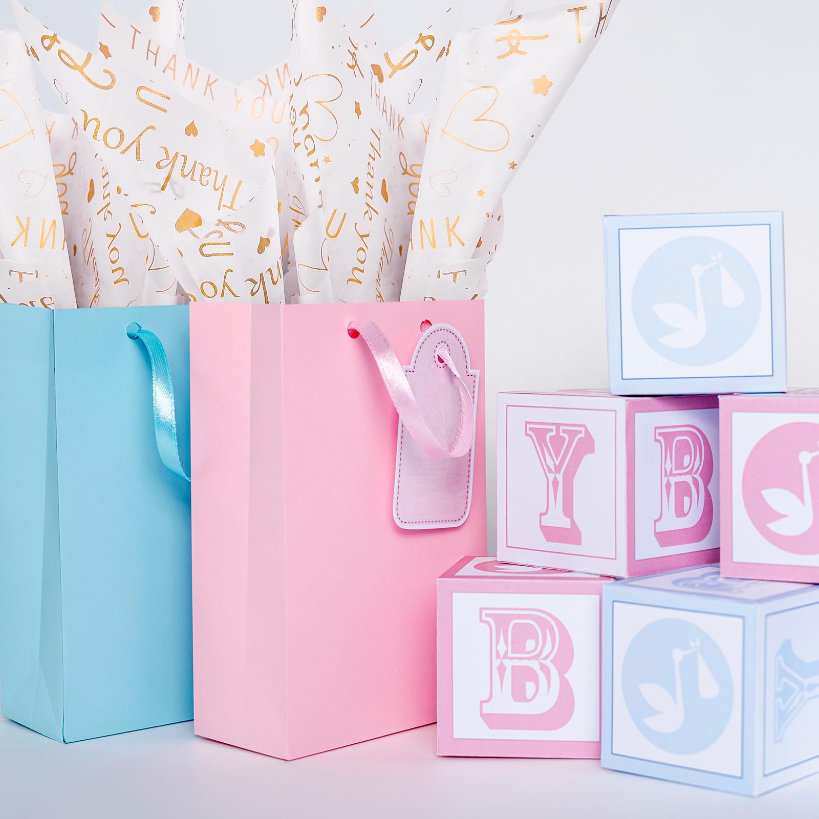 60 vellen Thank You Tissue Papier, 35 x 50 cm Cadeauverpakking Papier Bulk Verpakkingspapier voor Verjaardag Bruiloft DIY Geschenkdecoraties (Goud, 35 x 50 cm