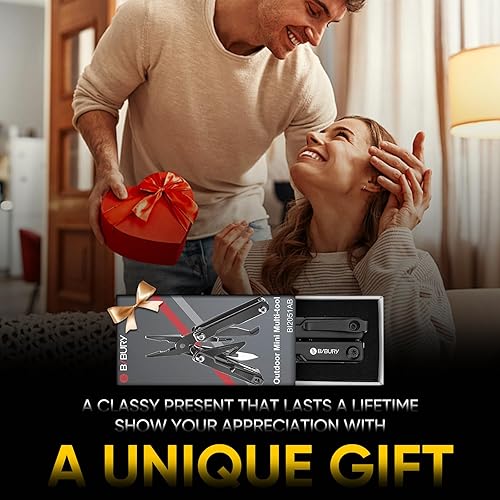 Miniatura 7 de BIBURY Mini alicates multiherramienta BI2051AB, mini herramienta EDC con clip de bolsillo para supervivencia al aire libre, regalos de cumpleaños de