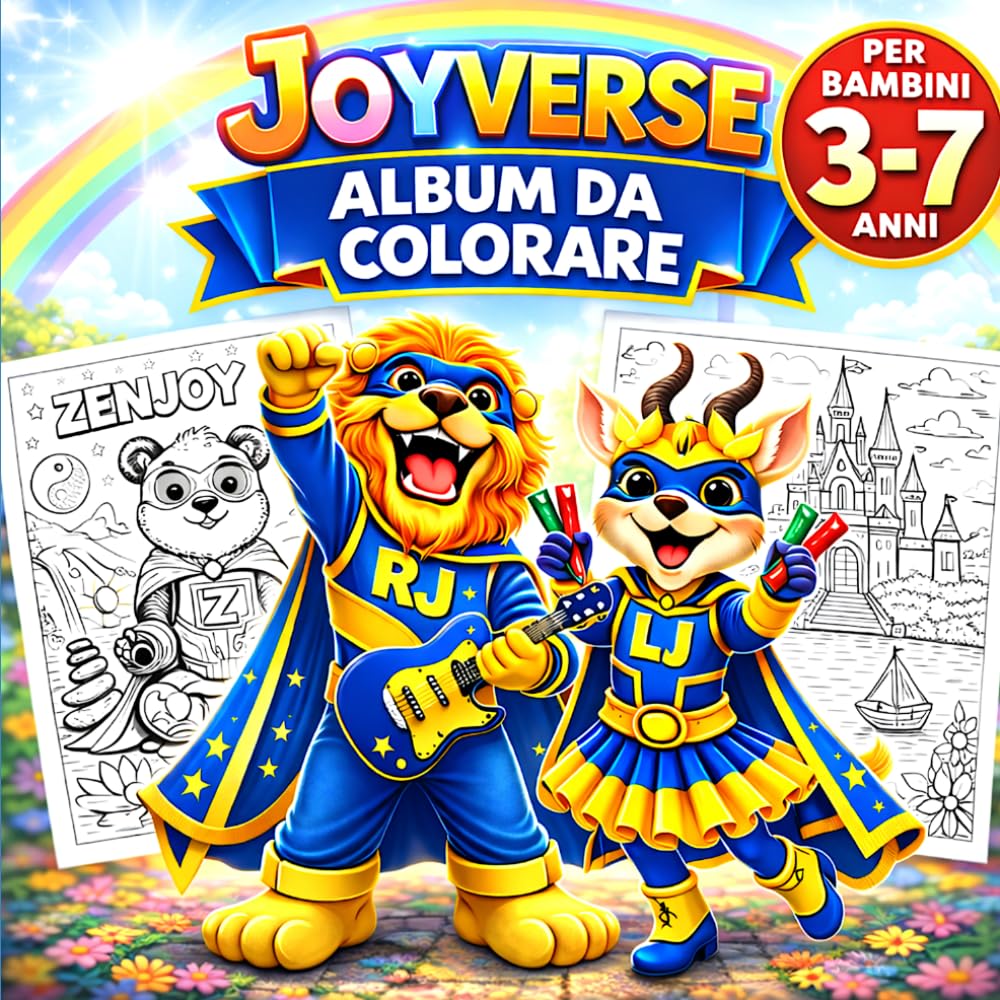 JOYVERSE - Album da colorare: Avventure creative con Roarjoy e Lumijoy per bambini dai 3 ai 7 anni