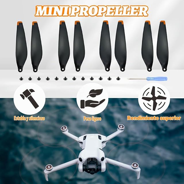 Foto 6 de 7 de HUAREW 16Pcs Hélices para Drone para dji Mini 4 Pro/Mini 3 Pro