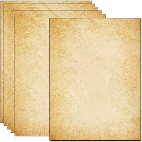 DUGUTUL - 50 papeles de papelería de diseño vintage de aspecto antiguo 85 x 11 pulgadas doble cara texturizado apto para impresora para invitaciones