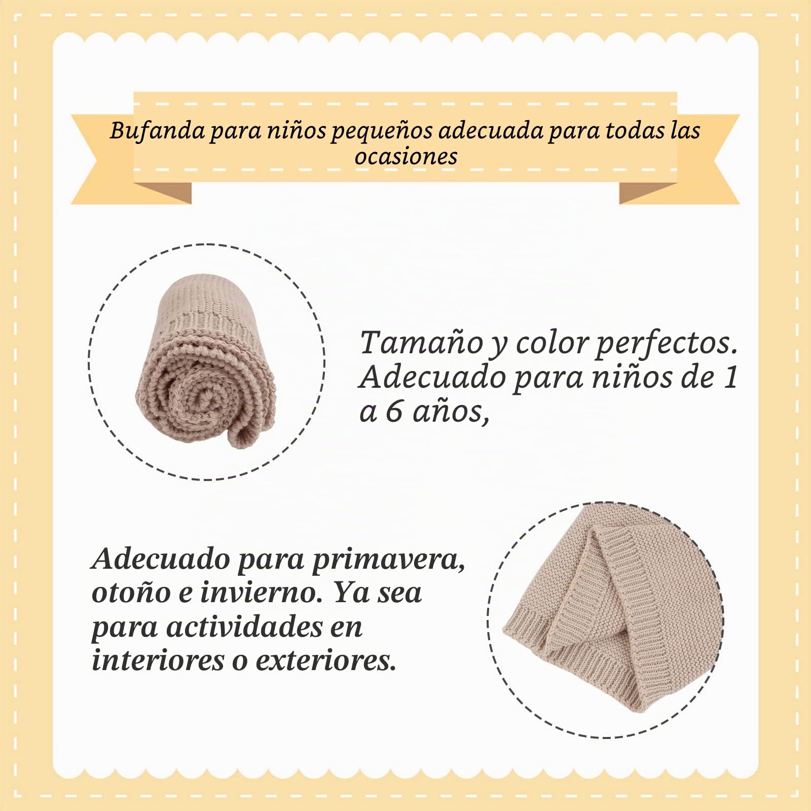 Bufanda de Invierno para Bebé Niño Niña Bucle Clásico