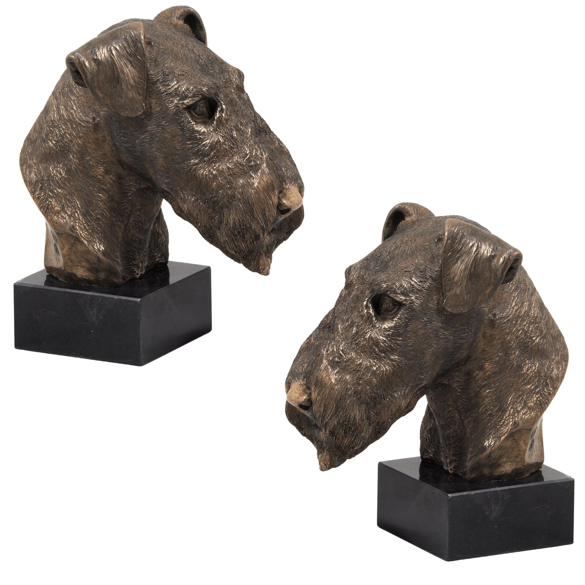 Art-Dog Dog Marble Statue - Unique Edition ArtDog Collection - Handmade Cold Cast Bronze Sculpture for Dog Lovers Indoor– Dog Figurine – Statue Airedale Terrier