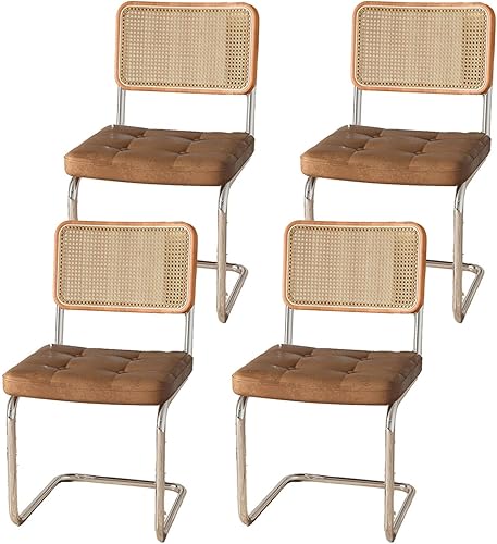 Miniatura 23 de Sillas de comedor de ratán, sillas de cocina, sillas de comedor modernas con madera maciza para cocina, sala de estar, silla de mediados de siglo,