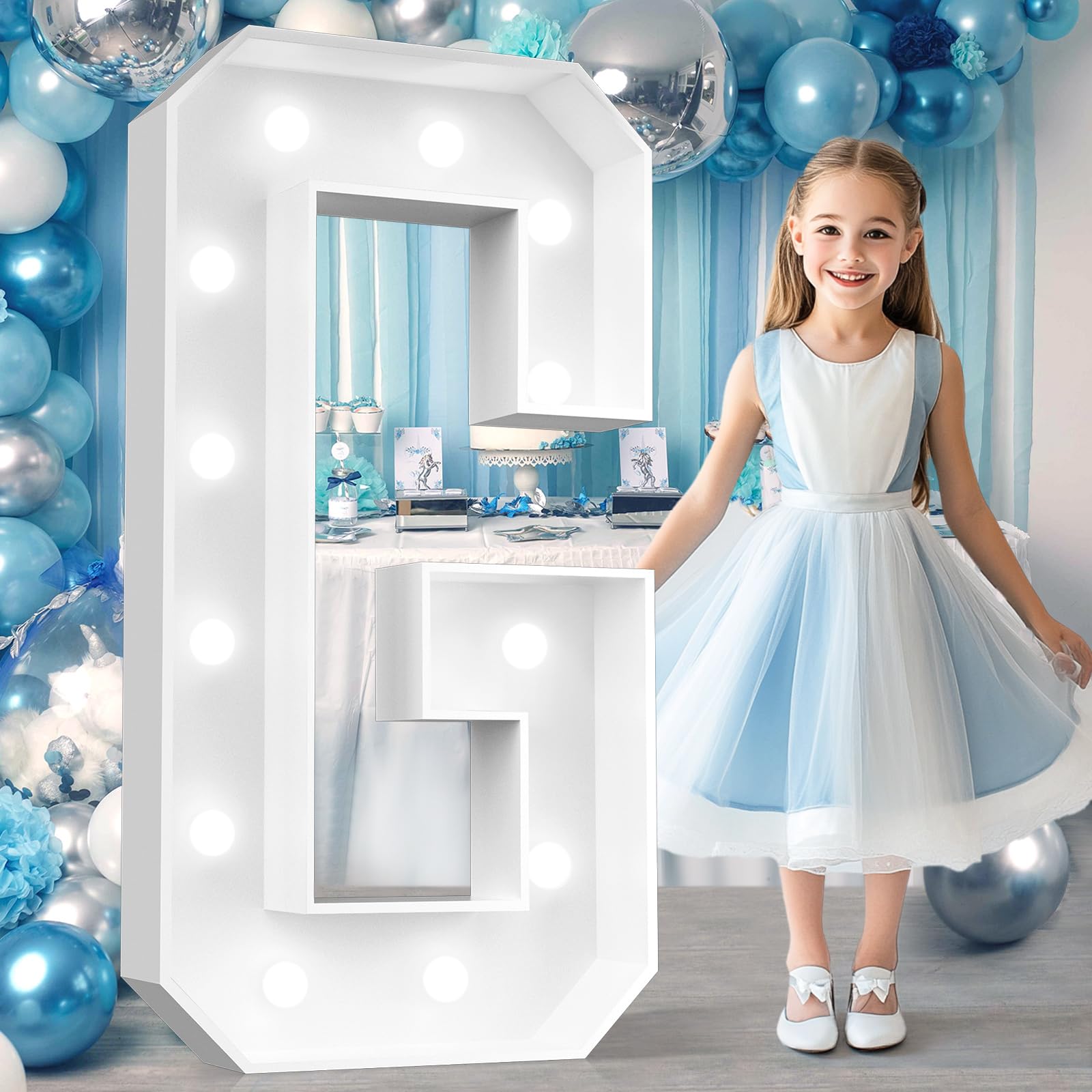 Photo 1 of ***USED**** Ledido 4FT Marquee Light Up Letters G, Easy to Assemble Cool White Marquee Letters 4 Feet Tall for Indoor & Outdoor Events, Large Lighted Letter for Birthday Graduation Baby Shower Party Decorations
