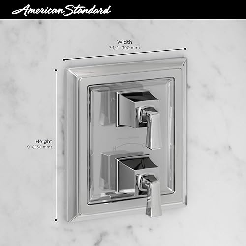 Miniatura 4 de American Standard T455740.002 Town Square S - Kit de ajuste de válvula de ducha con termostato de dos manijas, cromo pulido