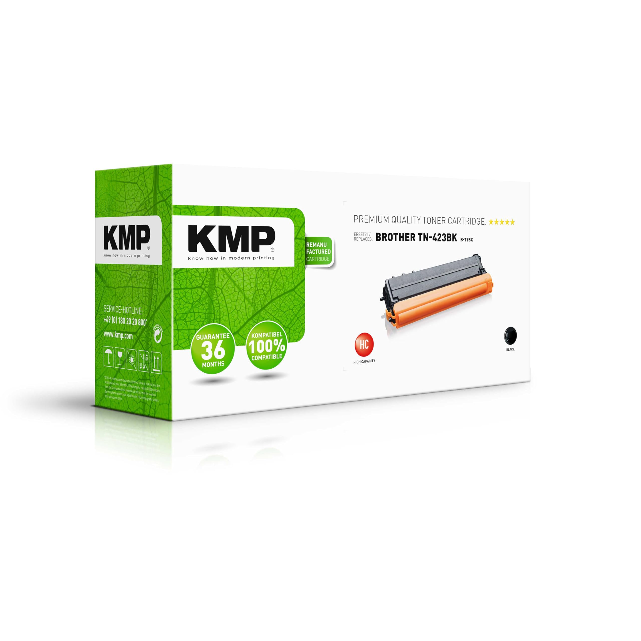 KMP - Toner sostitutivo per Brother TN-423BK, TN423BK, 6500 pagine, colore: Nero