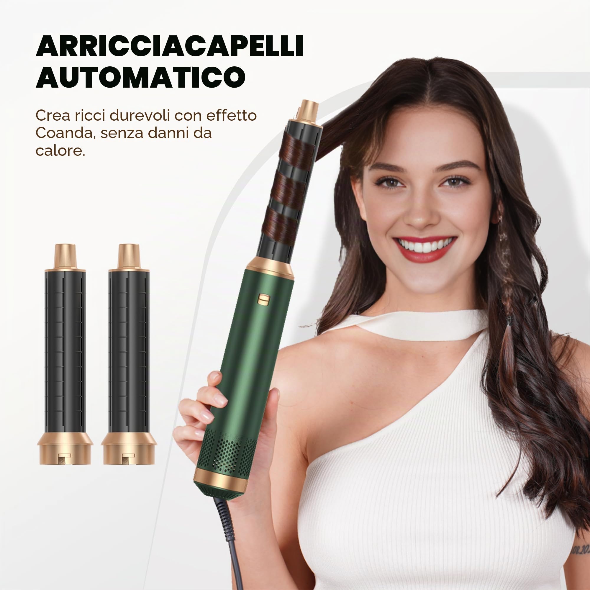 OKWRAP Airstyler 5 in 1 Asciugacapelli 5 in 1 Hairstyler mit Phon Capelli | Airstyler Multifunzione Spazzola Asciugacapelli Per Dare Volume Ai Capelli, Lisciare, Ioni Air Curler Brush,Strumenti Capelli