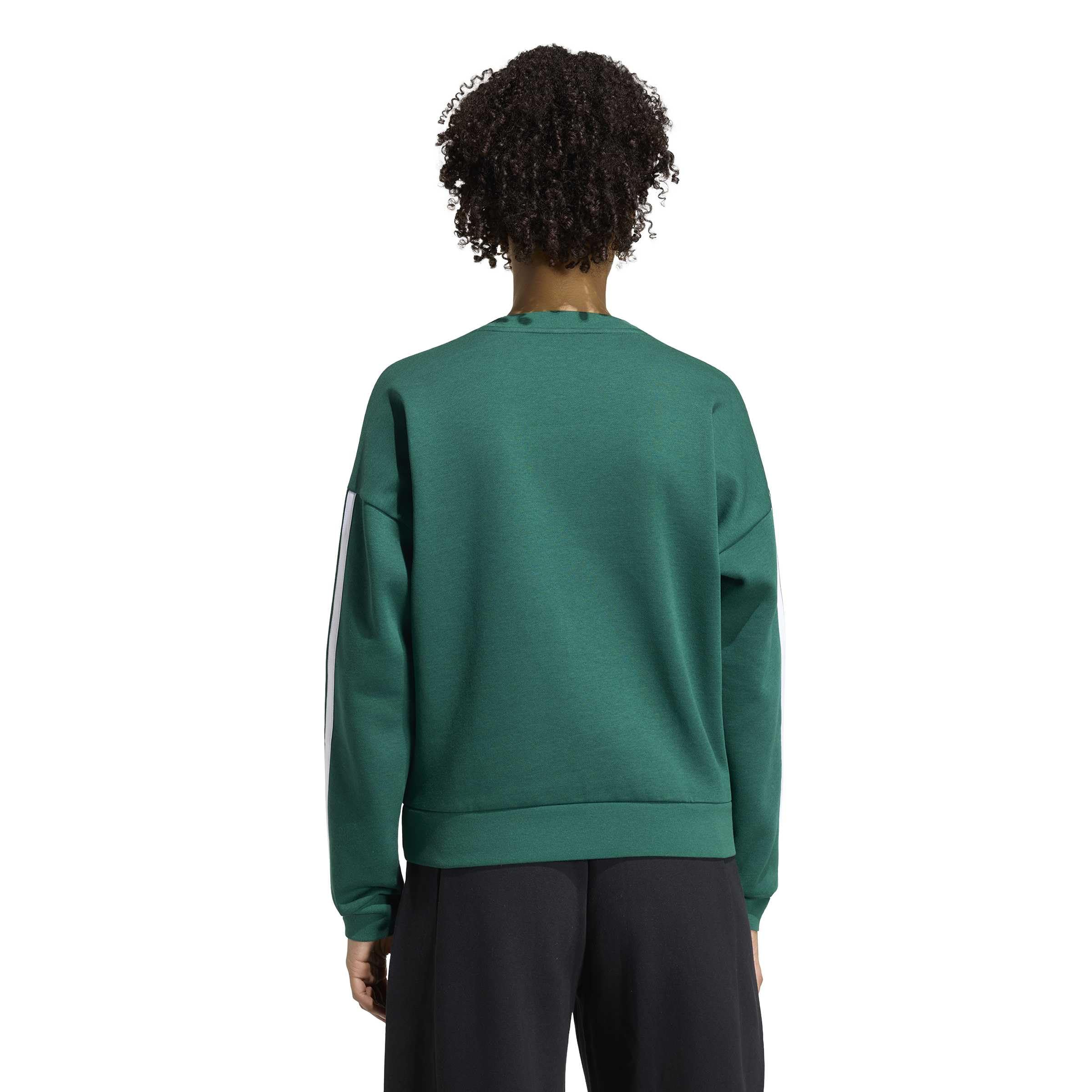 adidas Kobiety Essentials 3-Stripes Fleece Sweatshirt, collegiate green/ivory, L