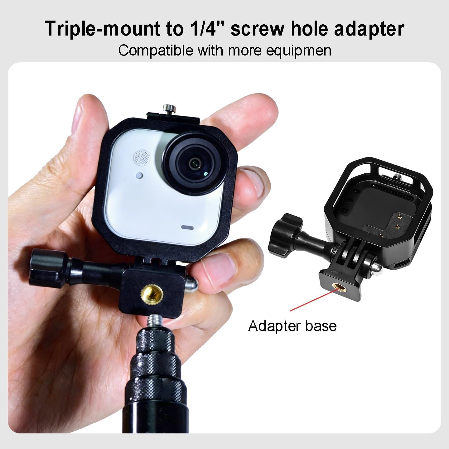 Aluminum Cage Compatible with Insta360 Go Ultra – Multi-Function Mount with Heat Dissipation, Charging Port & 1/4" Thread for Horizontal & Vertical Shooting (Magnetic Neck Charge Cool)