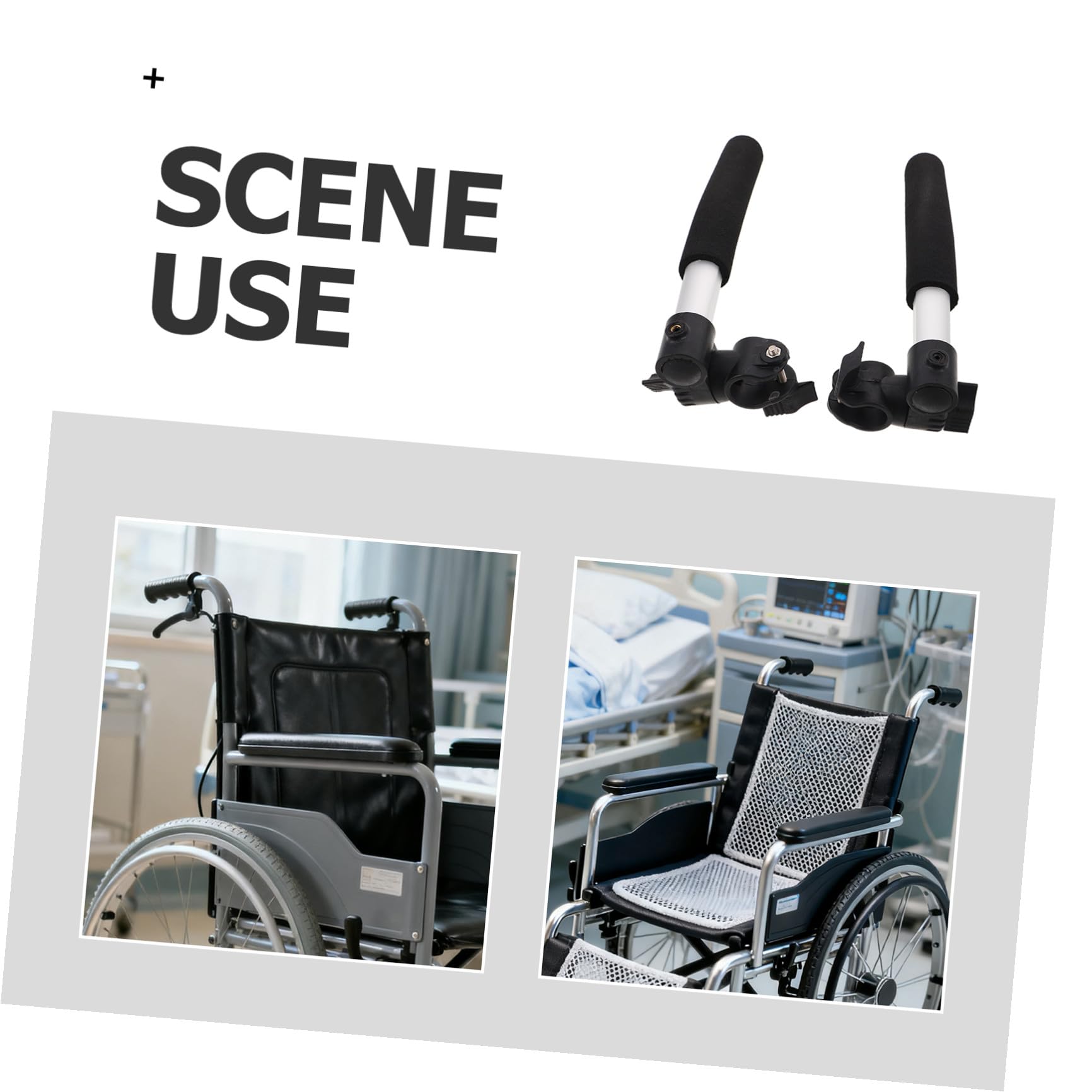Extensor de Manijas para Silla de Ruedas de Acero Inoxidable, Par de Barras de Empuje Aplicables de 27,5 Cm, Repuestos para Personas Mayores y Cuidadores, Accesorio Ergonómico