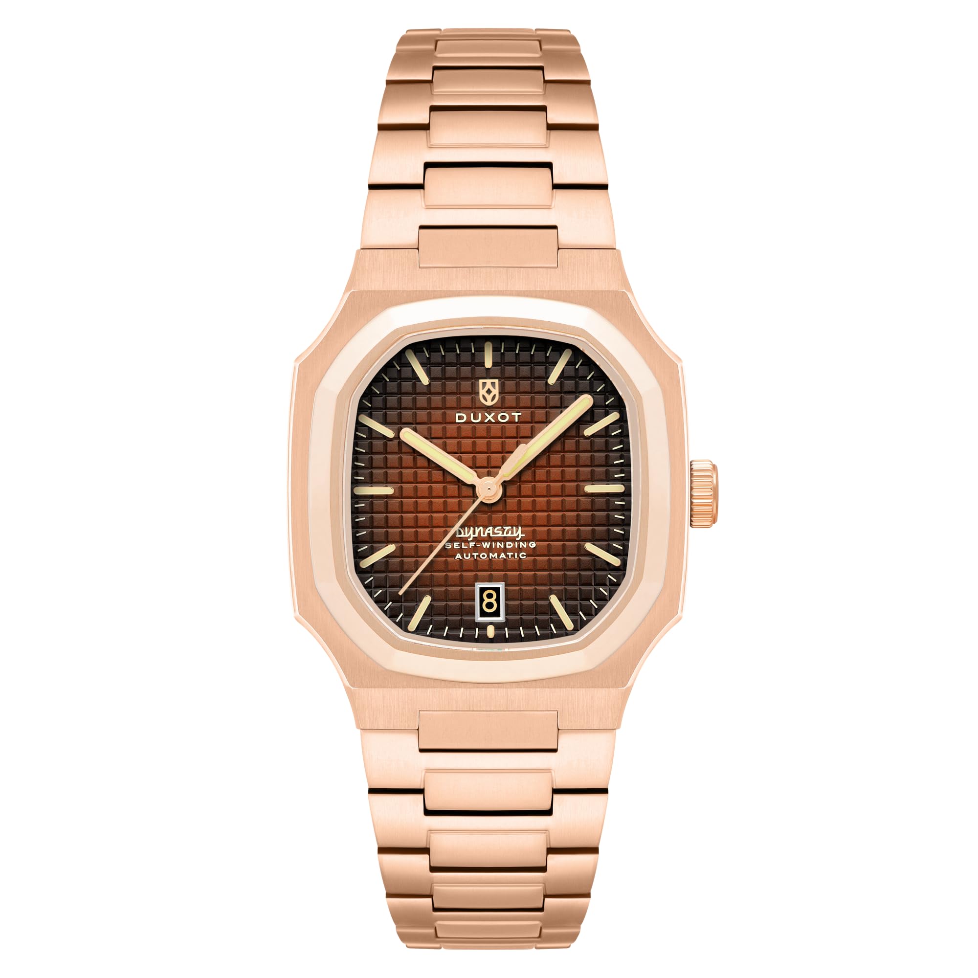 DUXOT Orologio automatico Colmar da uomo, 38 mm, con cinturino in acciaio inossidabile massiccio DX-2069