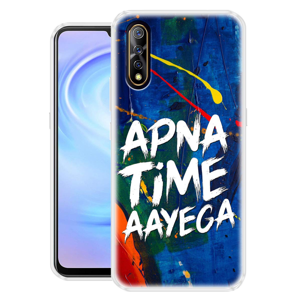 Fashionury Silicone APNA TIME AAYEGA Vivo S1 Back Cover Designer Printed Shock Proof Soft Back Cover for Vivo S1 Multicolor