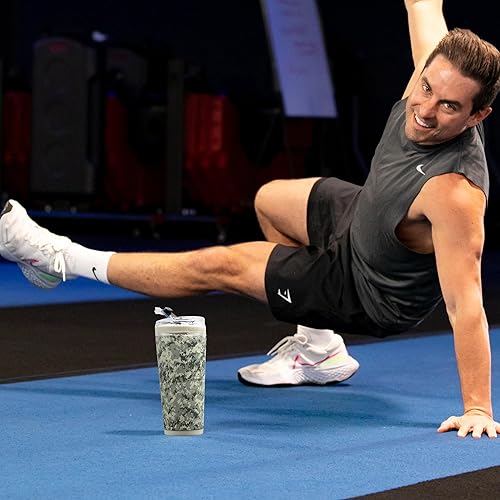 Miniatura 6 de Ice Shaker - Vaso de 26 onzas botella de agua aislada con popote botella de agua de acero inoxidable como se ve en Shark Tank botella de agua con