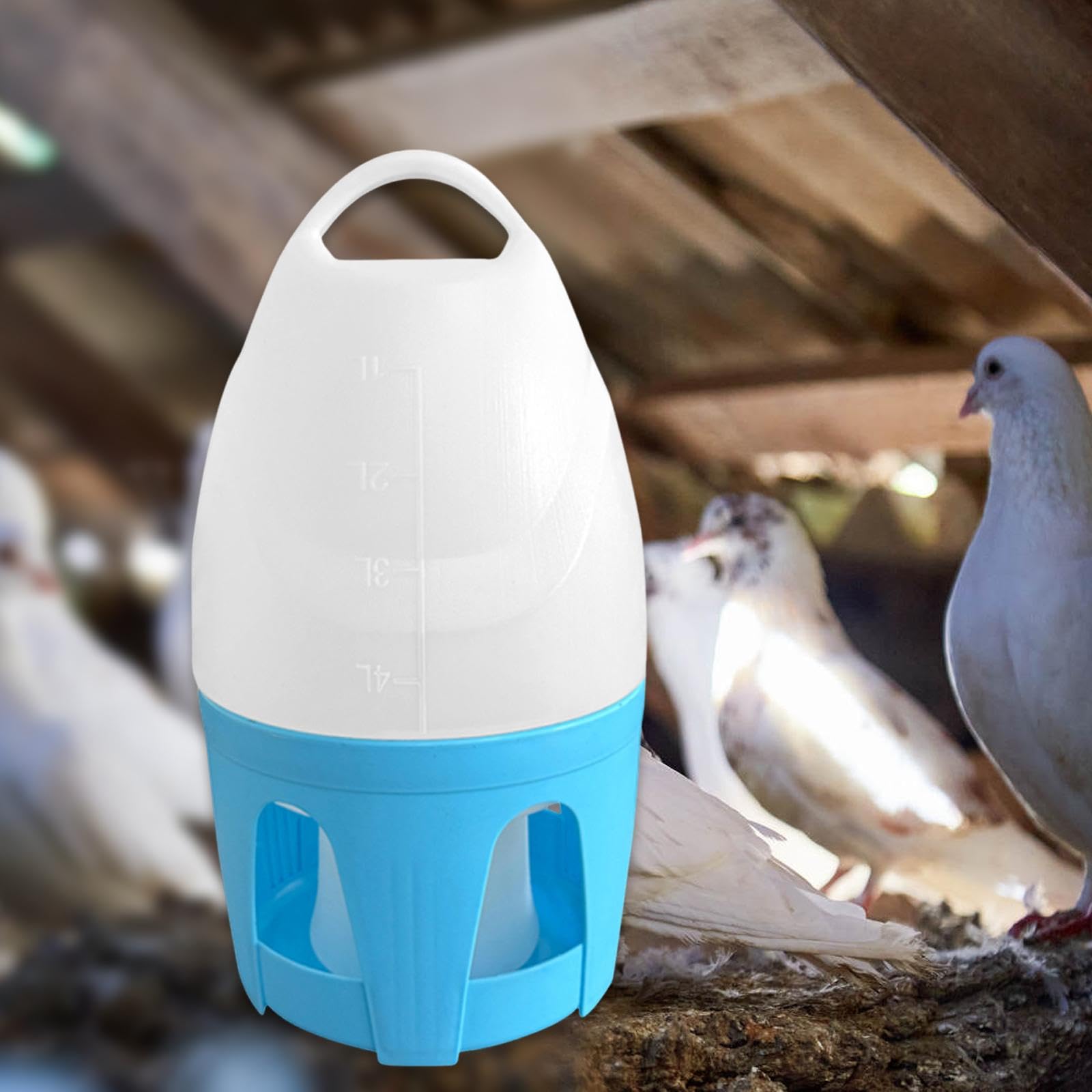 F Fityle Abreuvoir Automatique à Oiseaux Distributeur Portable avec Poignée Récipient Grande Capacité Matériau Solide Convient pour Cages Oiseaux Maison, 6 L