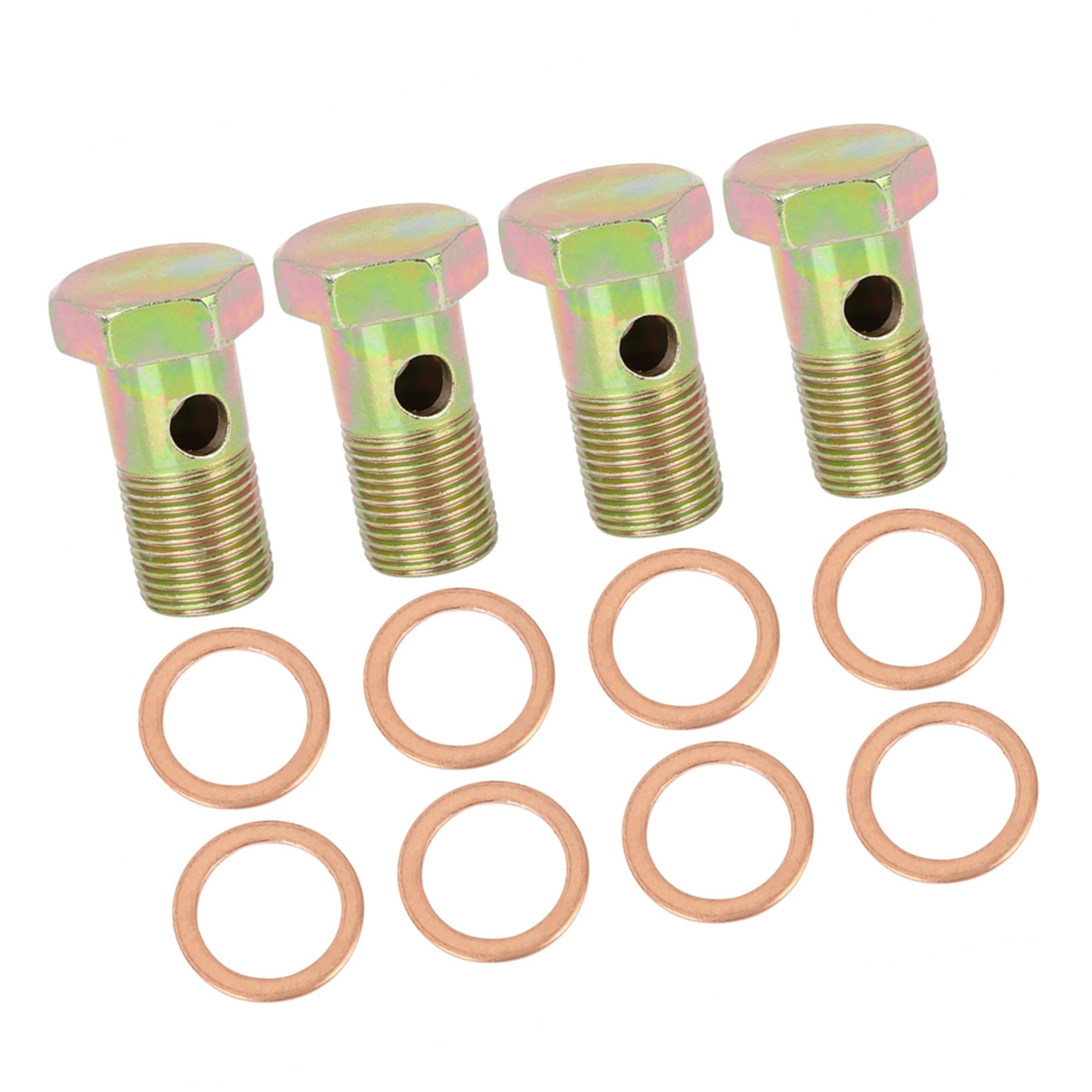 A ABSOPRO 4 Sätze M18x1,5mm metrisch Gewinde Hohlschrauben Bremsverschraubungsadapter Artikelaustausch