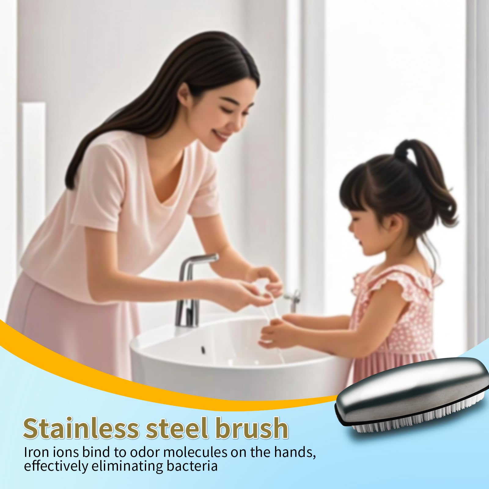 2 Pcs Stainless Steel Nail Brushes for Cleaning Nails Nail Cleaning Brushes, Finger Tip Scrubbing Brush - Image 3