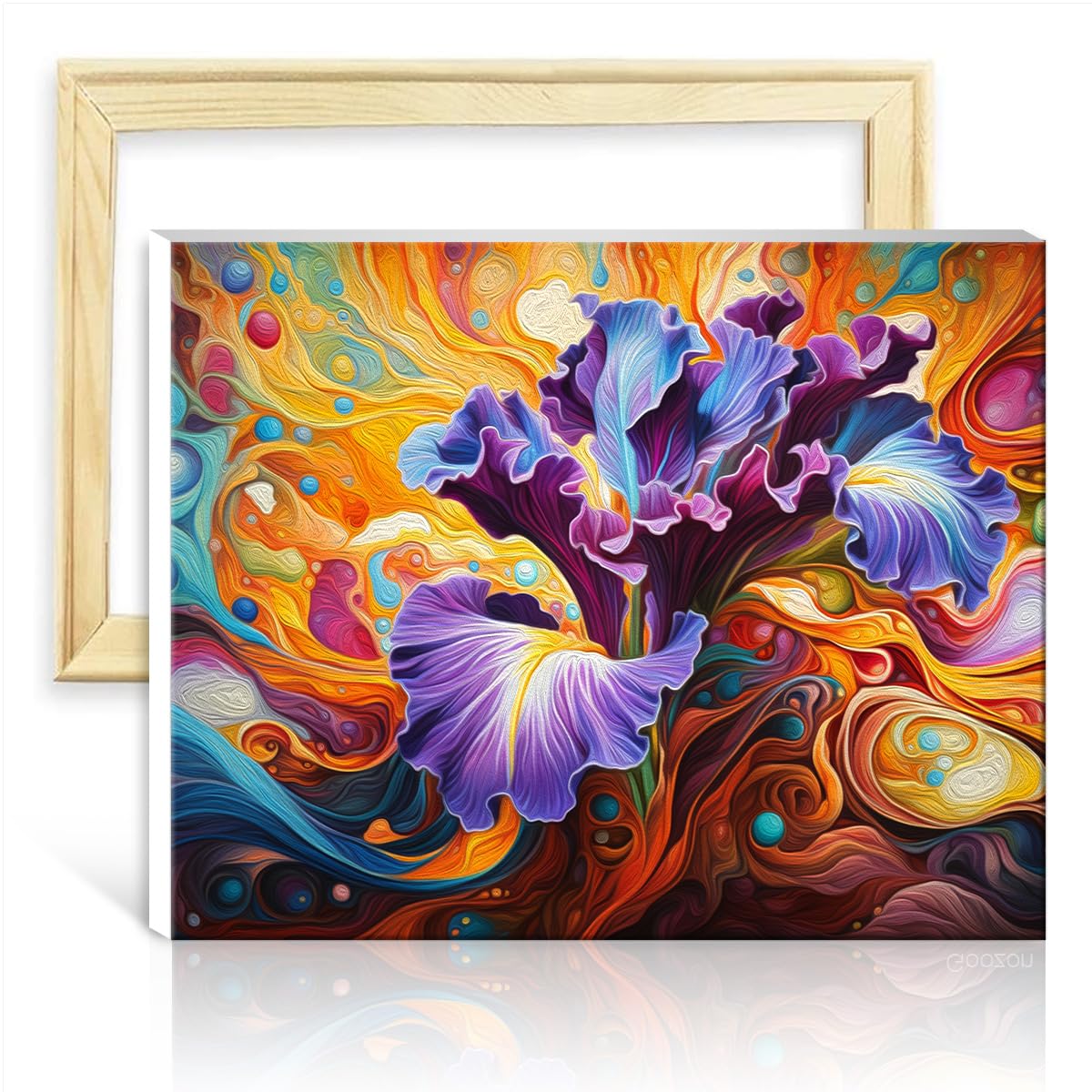 TANGFEIY on Canvas Wall Art Paint by Numbers Imagine Flowers Paint by Numbers Adults with Brushes and Acrylic Pigment Home Decor Painting Gift DIY Frame(40x50cm) — image 1