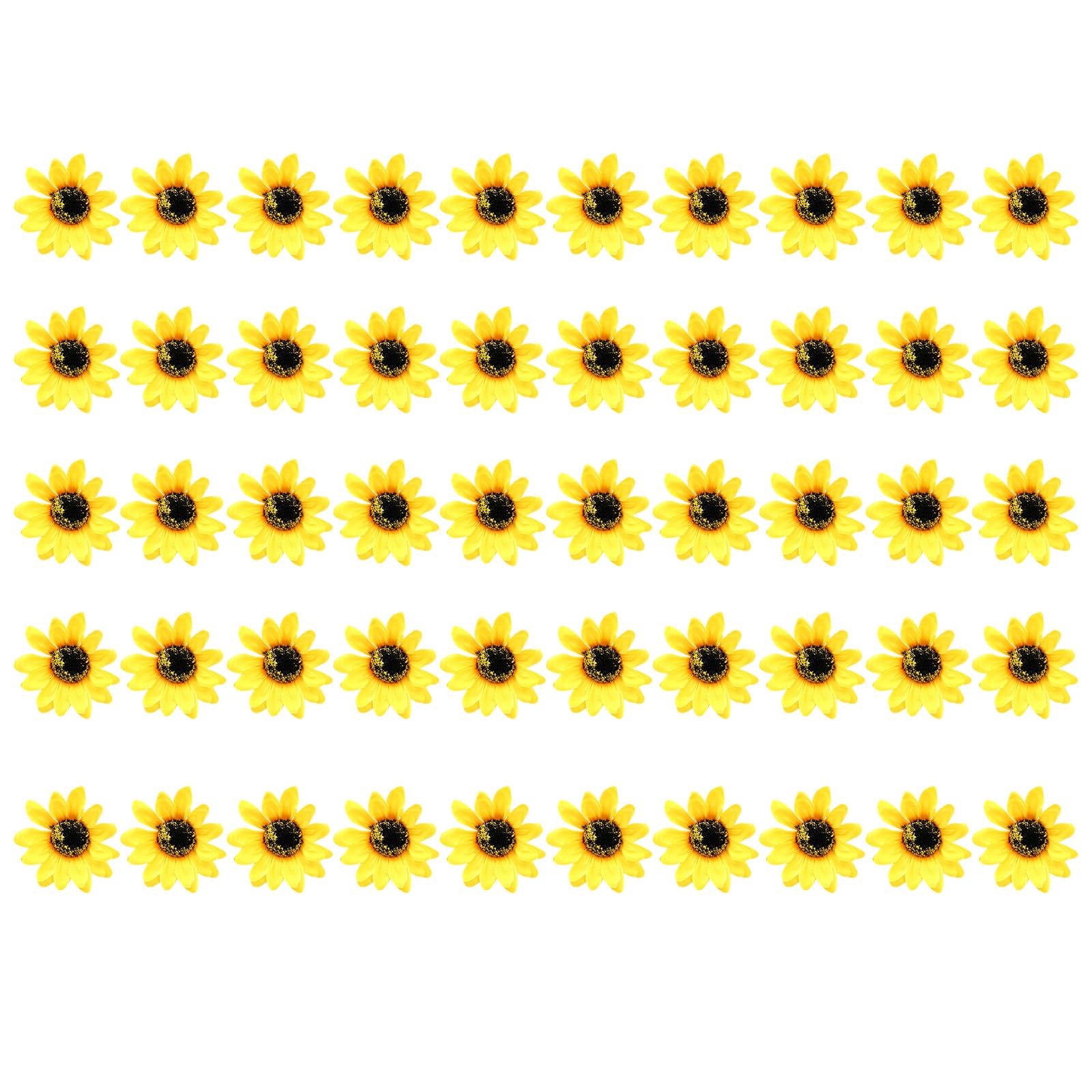 Msioytog 50 Pcs Yellow Artificial Flower Heads 4cm 6cm 10cm Sizes Decorative Flowers for Wreaths Wedding Party Decorations Decorative Flowers
