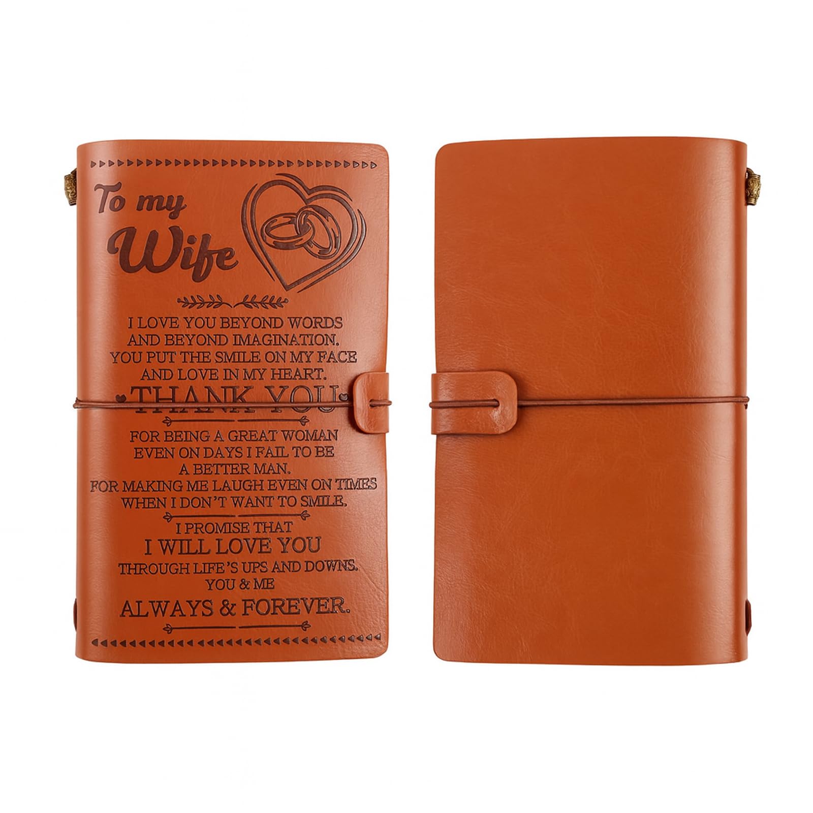 Hawpasy Leather Journal Notebook for Women with 144 Lined Pages, Anniversary Journal To My Wife Handmade Travel Diary, Refillable Writing Notebook for Notes, Journal for Wife or Personal Use