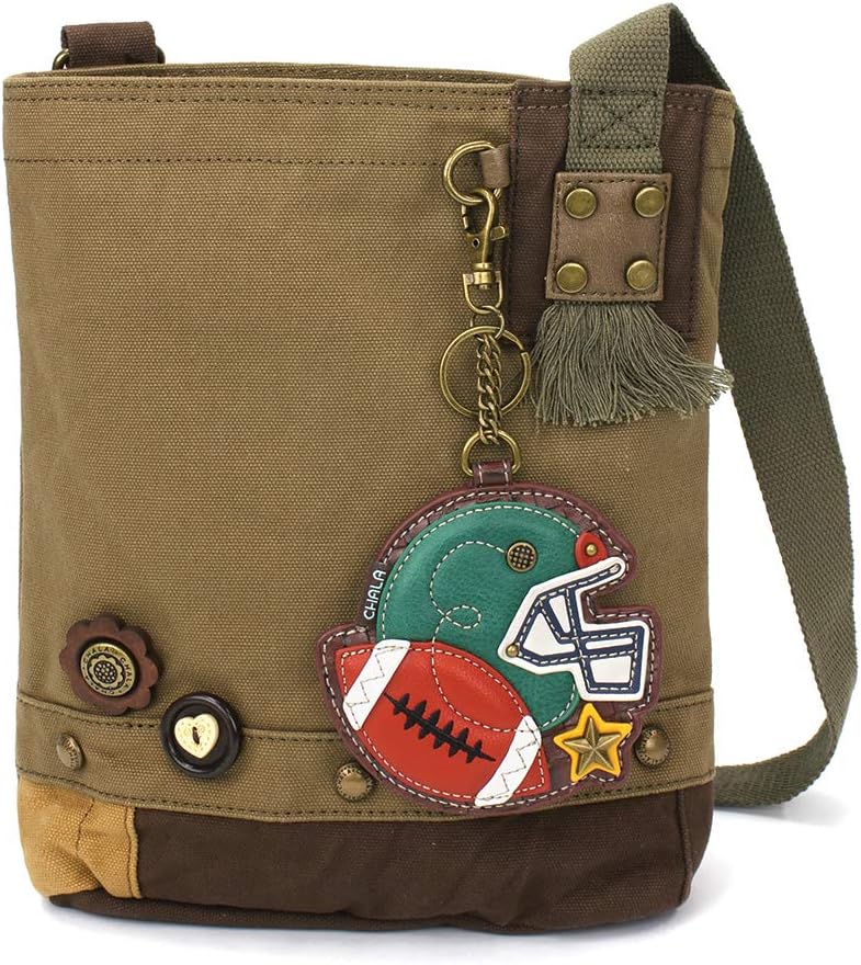 Chala Women Handbag Patch Crossbody - Football - Olive
