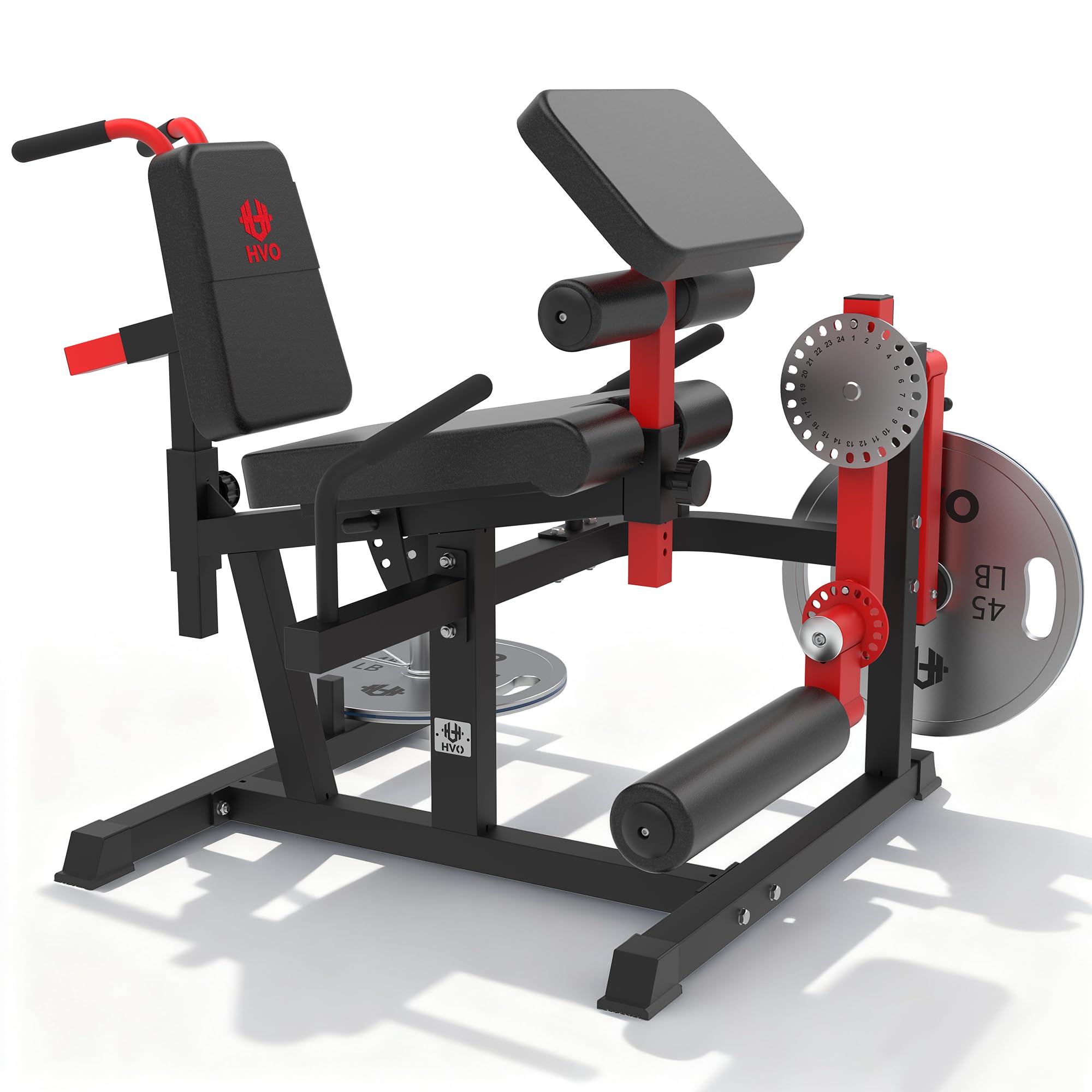 Preacher Leg Extension Curl Machine - Seated Hamstring Curl Lower Body Workouts for Fitness Equipment Lying Plate Loaded Adjustable Home Gym