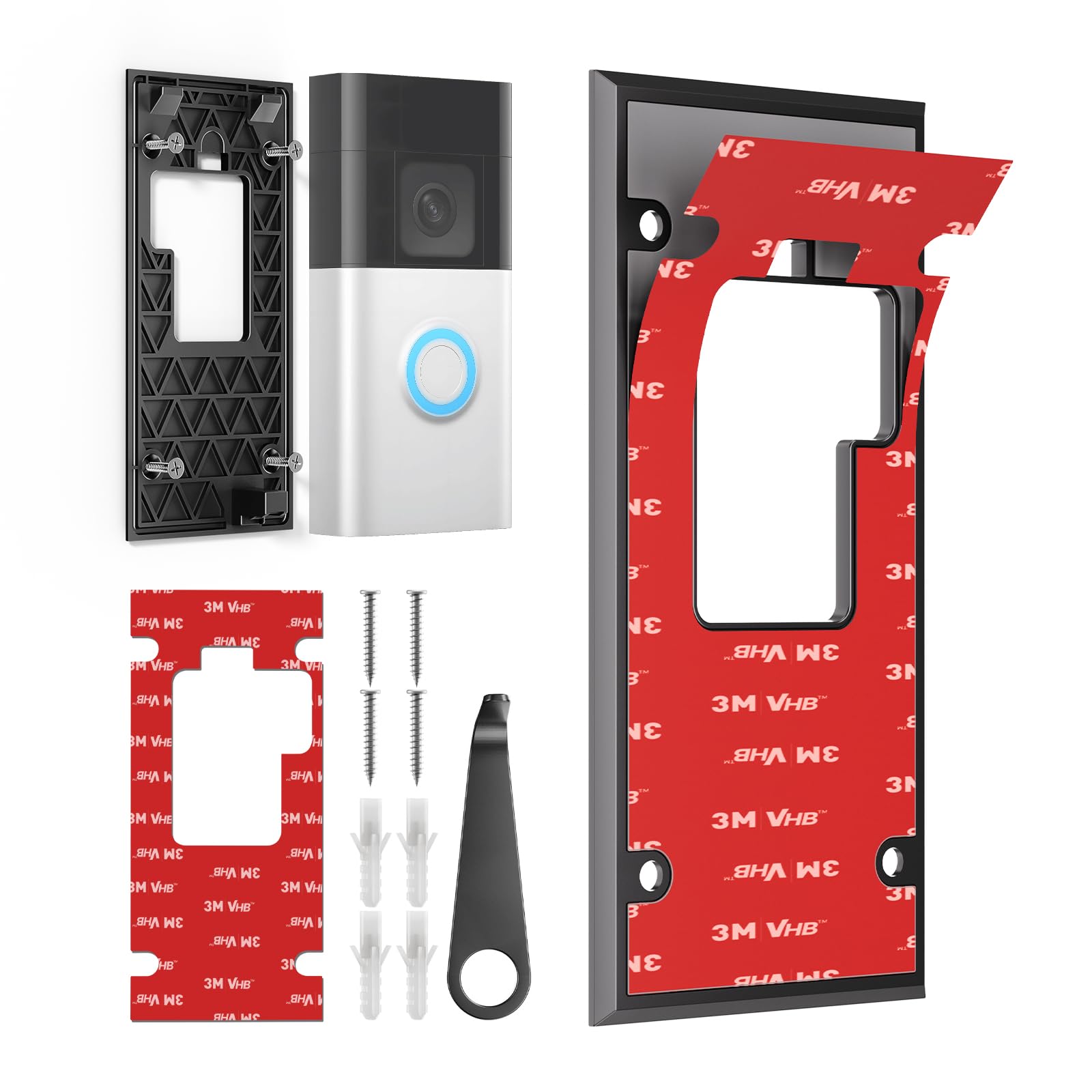 2024 Ring Doorbell Mount for New Ring Battery Video Doorbell (2024 Release),Adhesive Doorbell Door Mount with Sticky Pad,Ring Doorbell 2024 Release Bracket Backplate Accessories