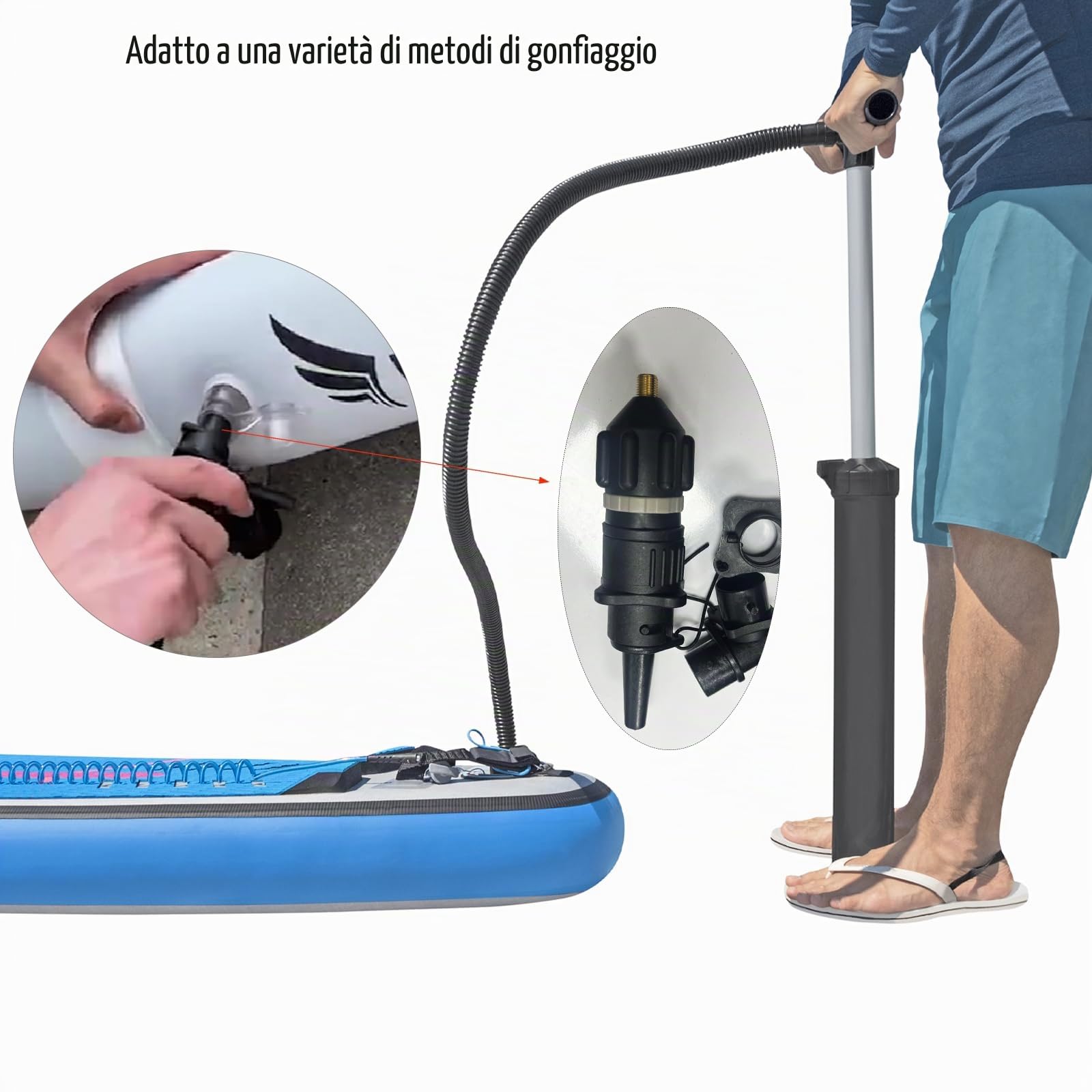 Adattatore Pompa Sup,Adattatore Sup Compressore Adatto 8 Valvola Dell'Aria,Accessori Sup Per Pompa Materassino Tavola Surf Paddle Board Gommone,Accessori Sup Paddle Kayak Pompa Elettrica