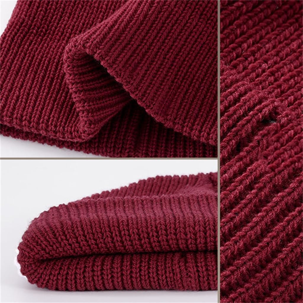 Autumn and Winter Knitted Cap Men's Outdoor Windproof Warm Padded Thickened Wool Hat