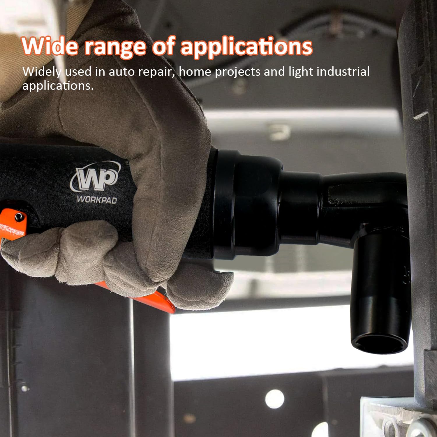 Workpad Compressed Air Ratchet Wrench 9.5 mm 3/8 Inch Mini Type 180 mm Lightweight 650 g Maximum Torque 54 N.m