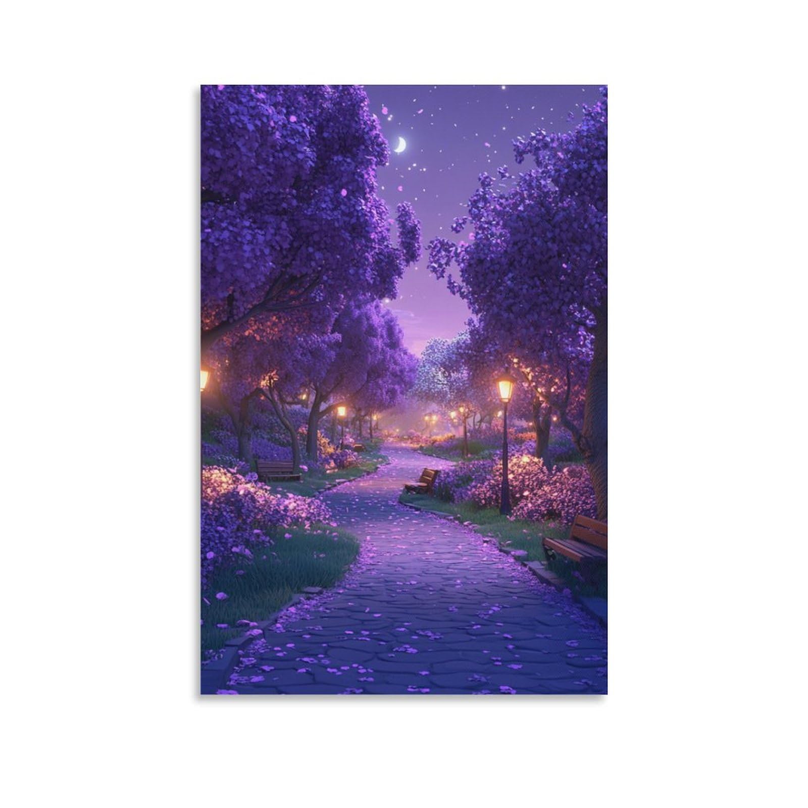 Gaoyuchun Unframe-Style-4 Beautiful Purple Flower Field Canvas For Home Decor Home Decor Modern Framed Canvas Prints Paintings Picture Pictures Artwork Print Home Decor 16X24inch(40X60cm)