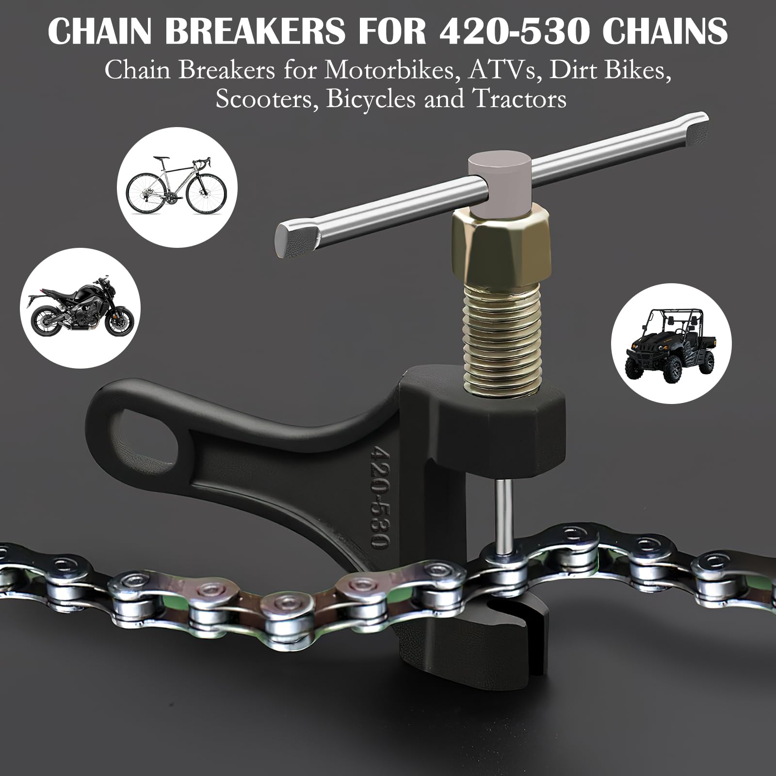 Rompicatena Per Moto/ATV - Kit Per Catene 420-530, Acciaio Legato, Diametro Dado 3.8mm - Foto 2