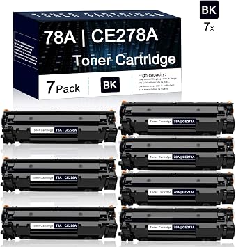 Amazon.com: 7 PK negro 78A | CE278A Cartucho de tóner compatible para  impresora HP Laserjet Pro P1606dn, P1606, P1566, Pro M1536dnf MFP, M1537dnf  MFP, M1530 MFP. : Productos de Oficina