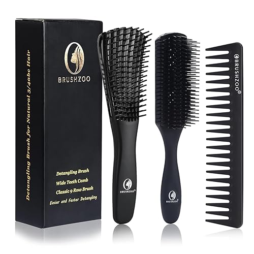 Cepillo desenredante para cabello rizado, cepillos de cabello para mujeres, hombres o niños, cabello natural negro, cepillo desenredante para