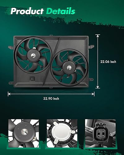 Vista 88 de SCITOO Ventilador de refrigeración del condensador del radiador compatible para Quattro/TT para Passat/Passat CC/Golf/Beetle