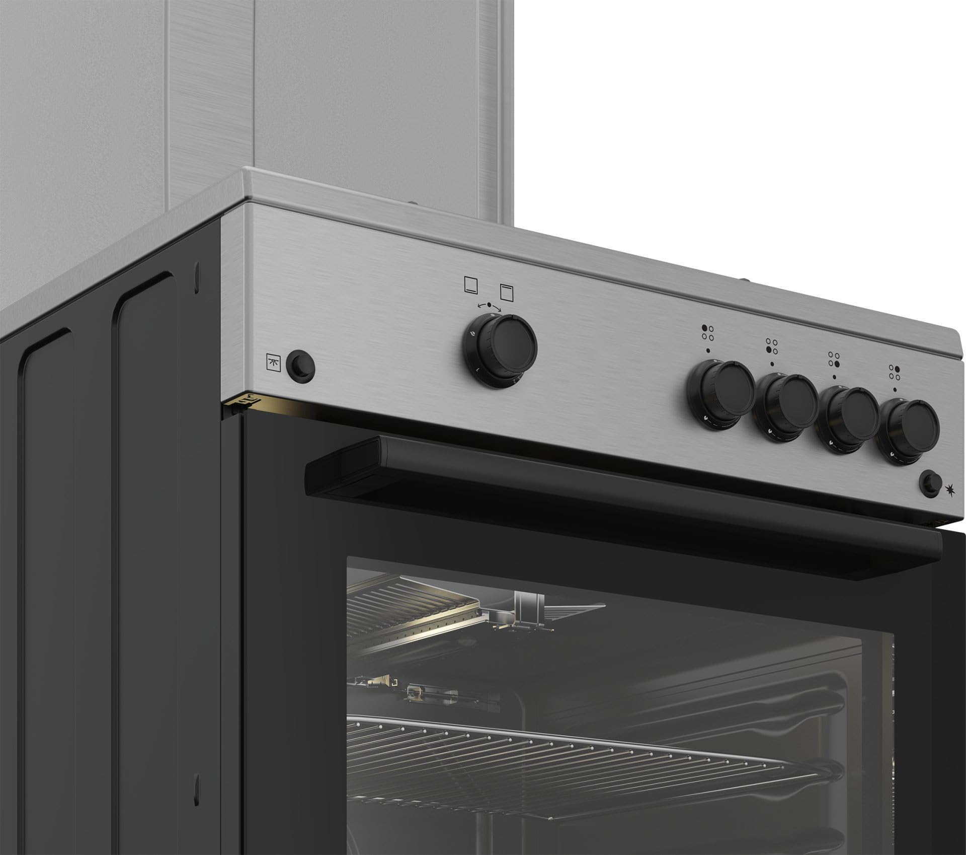 FBG62010DX - Cucina a gas con forno a gas, n° fuochi, 60x60 cm, colore inox/nero